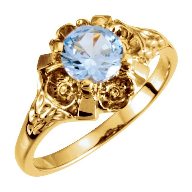 Nightbloom Floral Round Moonstone Ring