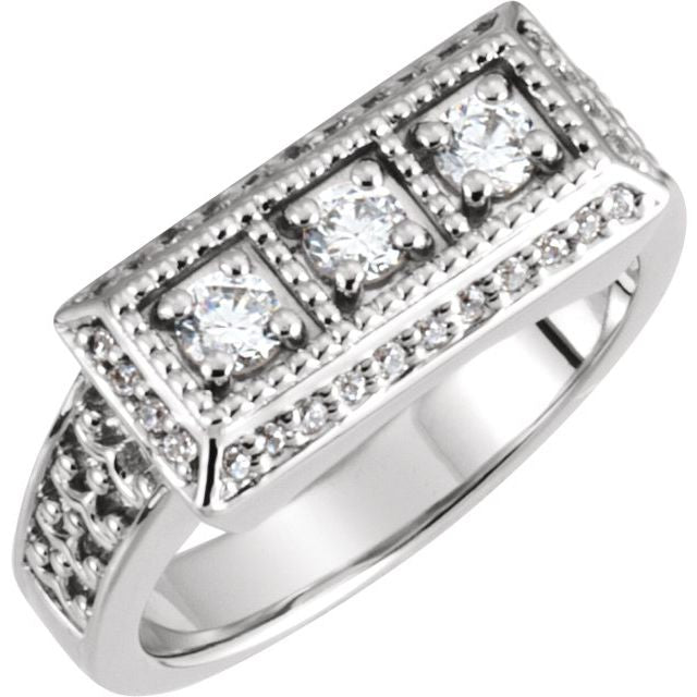 Trio Current Round Blue Topaz Ring