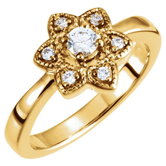 Gardenia Halo Round Garnet Ring