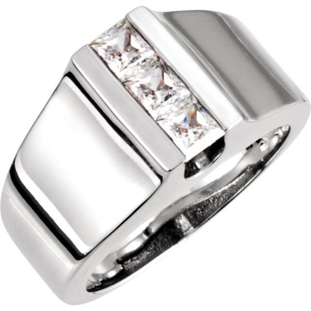 Princess Amethyst Three-Stone Ring