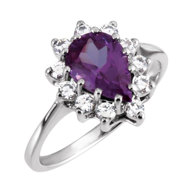 Pear Sapphire Halo Cocktail Ring