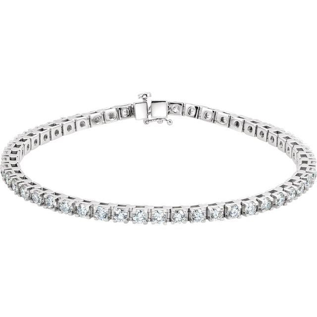 platinum 4 1/2 ct natural diamond tennis bracelet in platinum