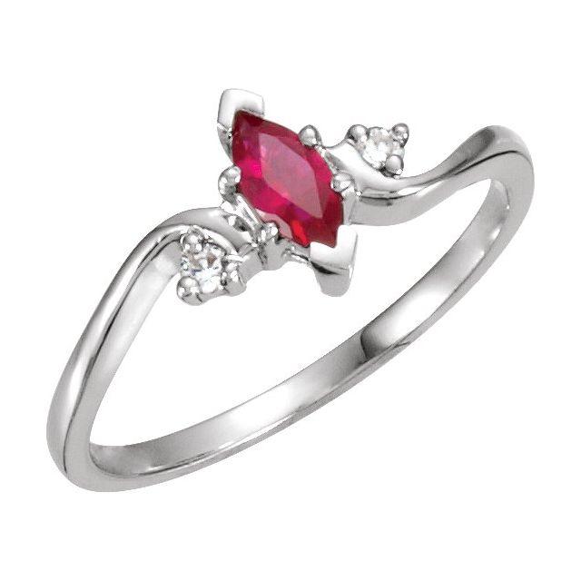 Marquise Ruby Bypass Cocktail Ring