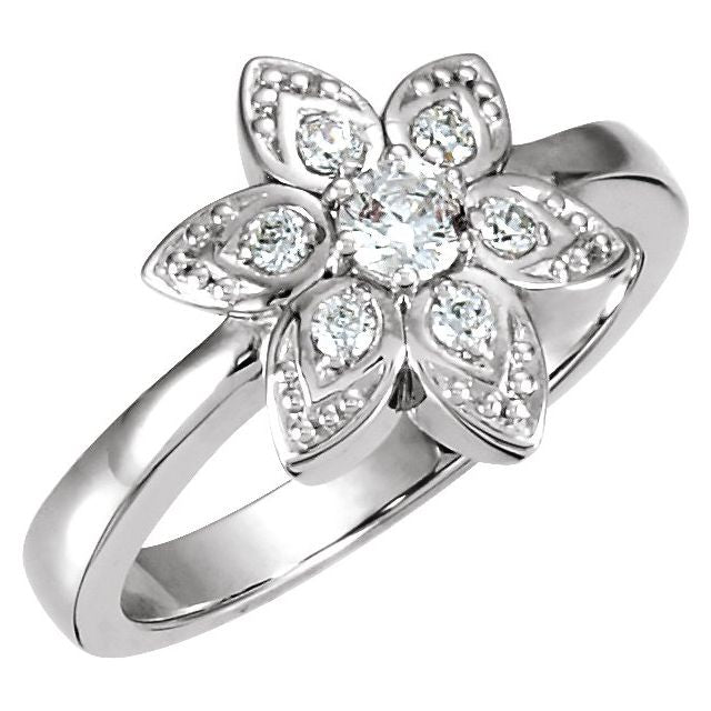 Posy Cluster Round Garnet Ring