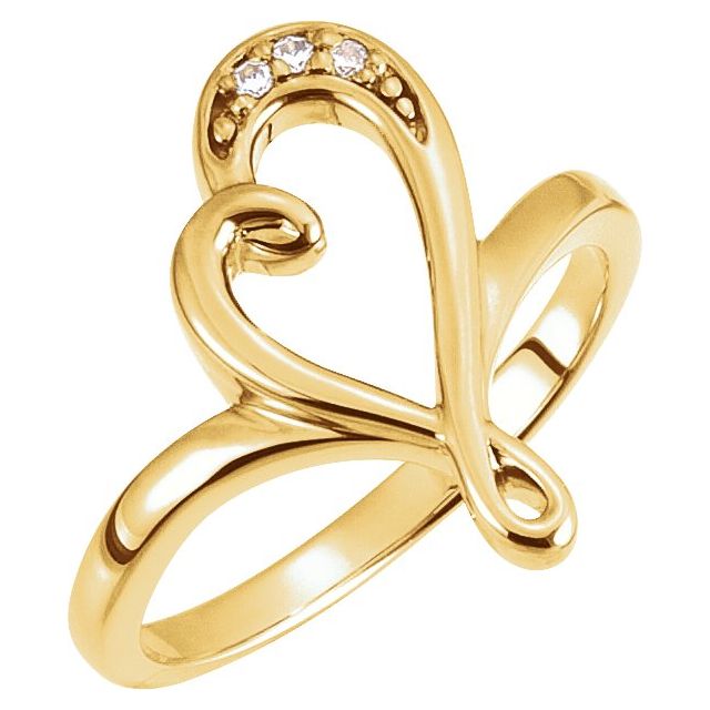 Round Emerald Openwork Heart Ring