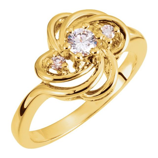 Ember Accented Round Citrine Ring