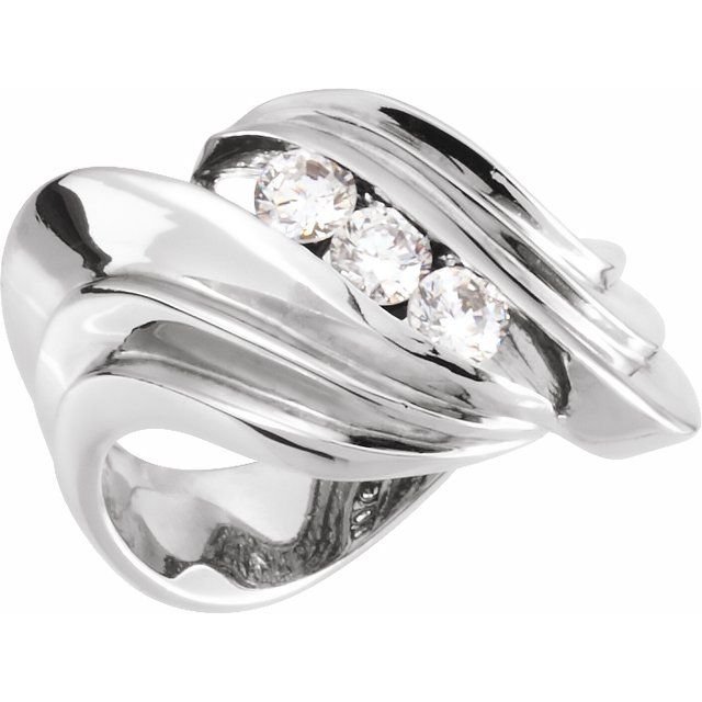 Round Opal Three-Stone Ring