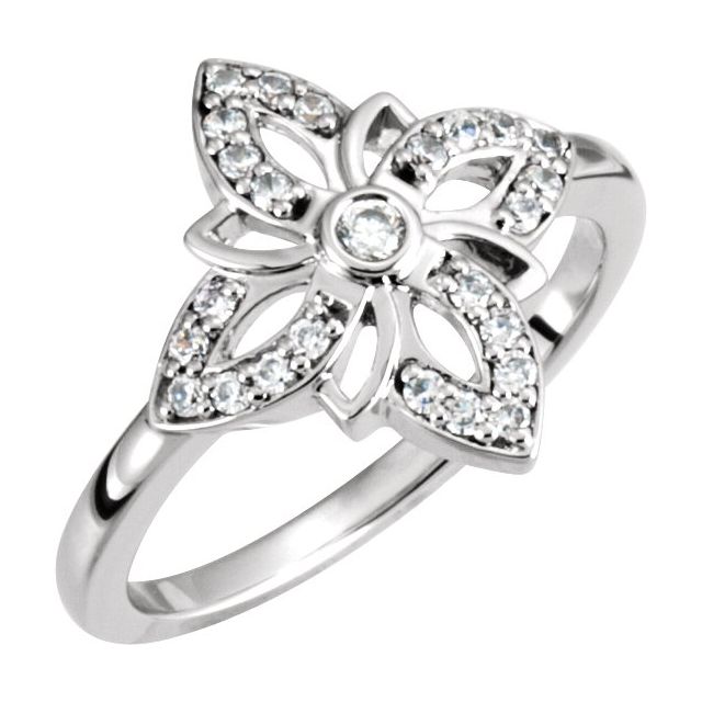Waterlily Floral Blue Topaz Ring