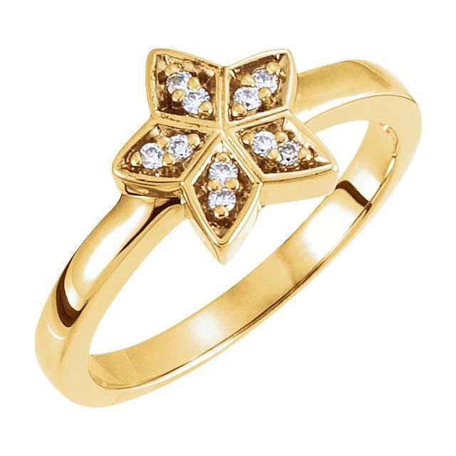 North Star Accented Round Moonstone Ring
