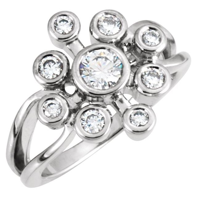 Right Hand Halo Round Moonstone Ring