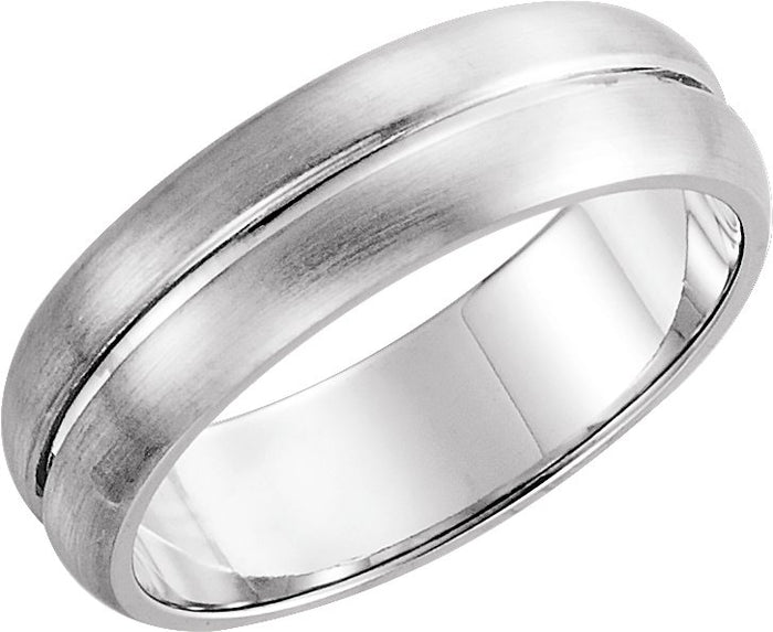 5mm grooved wedding band in Platinum