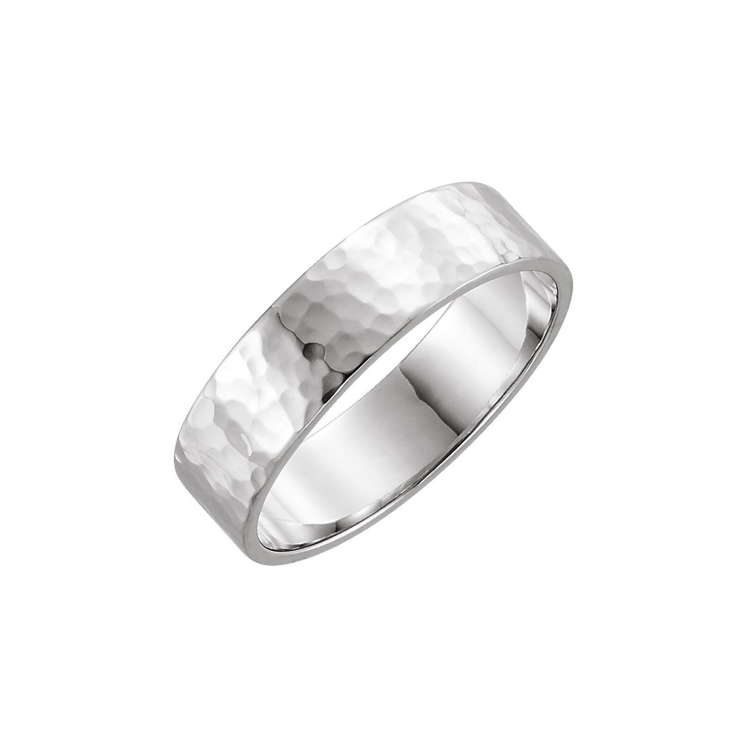 white gold flat / pipe women's wedding band
