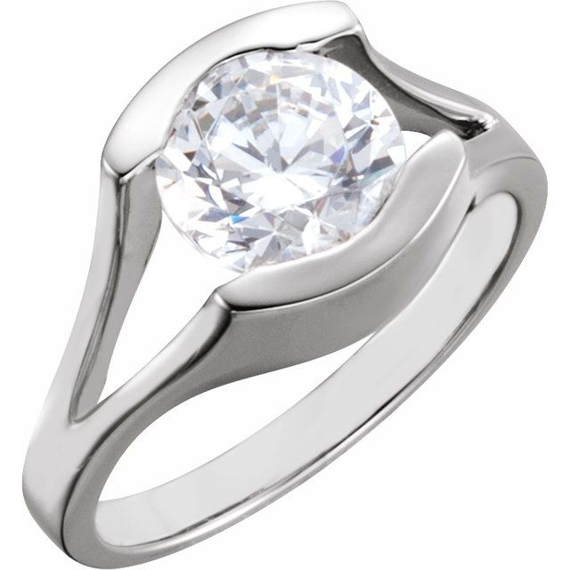 0.9 ct Round Lab-Grown Diamond Channel-Set Engagement Ring