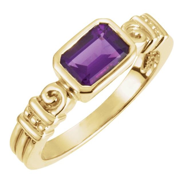 Ledger Emerald-Cut Garnet Ring