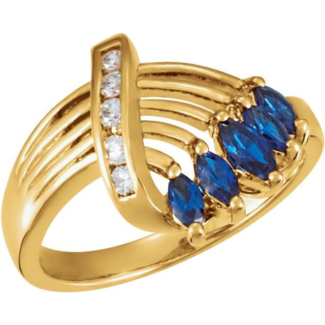 Marquise Emerald Accented Statement Ring