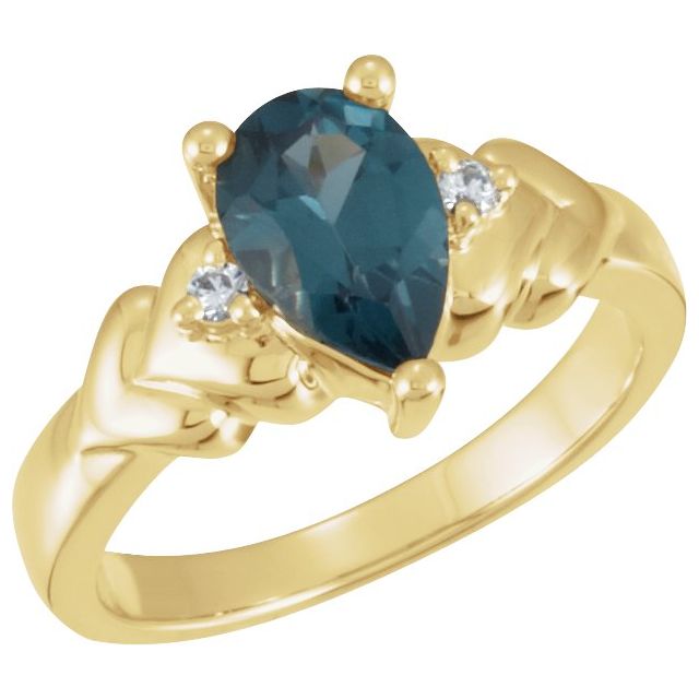 Pear Ruby Accented Cocktail Ring