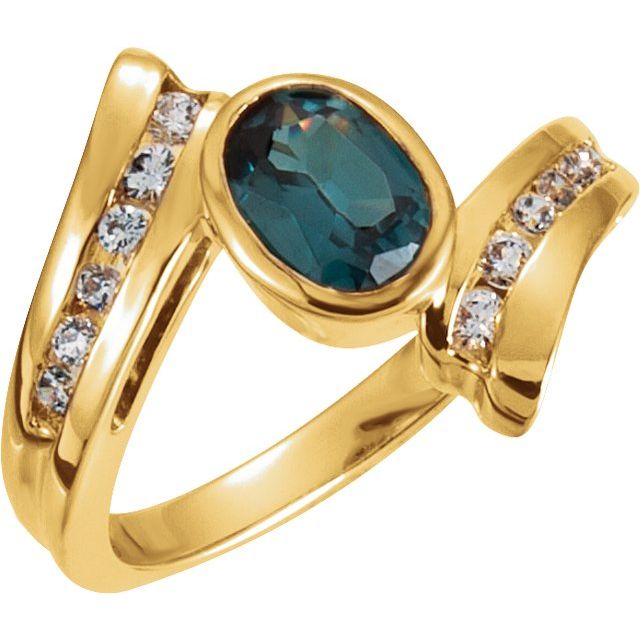 Oval Sapphire Bezel Bypass Ring