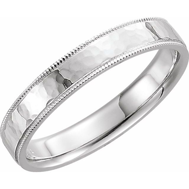 2mm milgrain-edge flat stacking band in Platinum