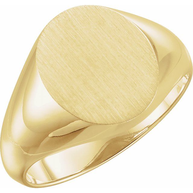 Men's Grand Oval Signet Ring, 14x12 mm