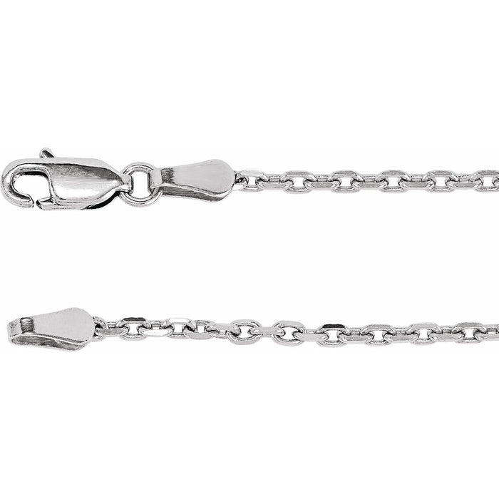 2mm Diamond-Cut Cable Chain Necklace in 14K White Gold