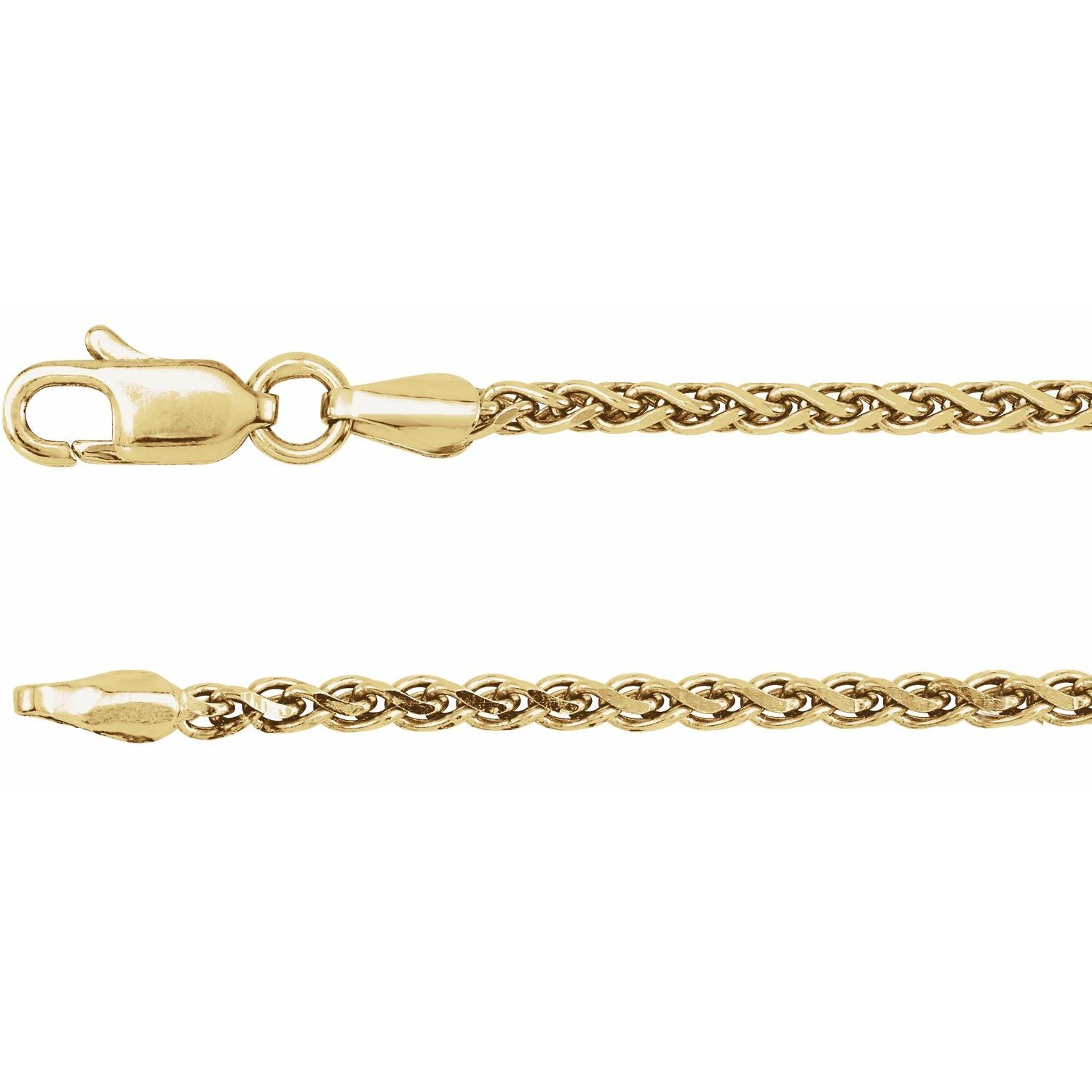 2mm Diamond-Cut Wheat Chain Necklace | Diamond & Sapphire