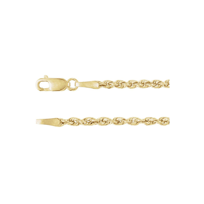 2mm Rope Chain Necklace | Diamond & Sapphire