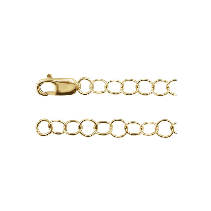 3.25mm Round Cable Chain Necklace in 14K Yellow Gold