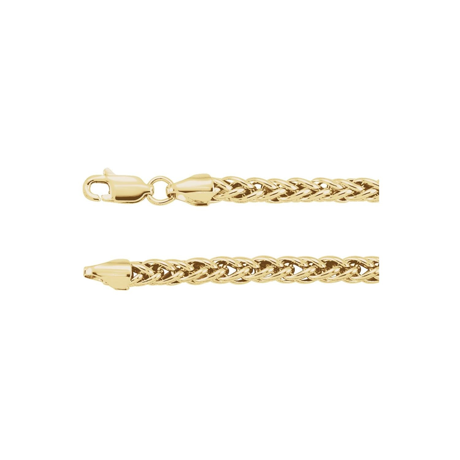 3.25mm Wheat Chain Necklace | Diamond & Sapphire