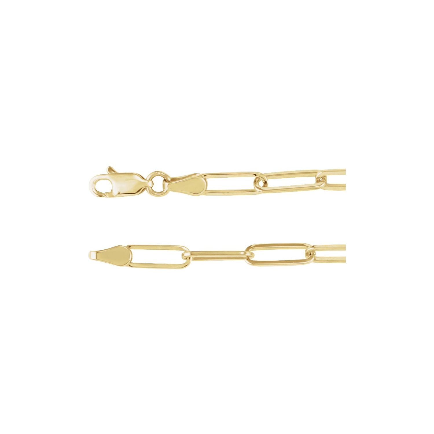 3.85mm Paperclip Chain Necklace | Diamond & Sapphire
