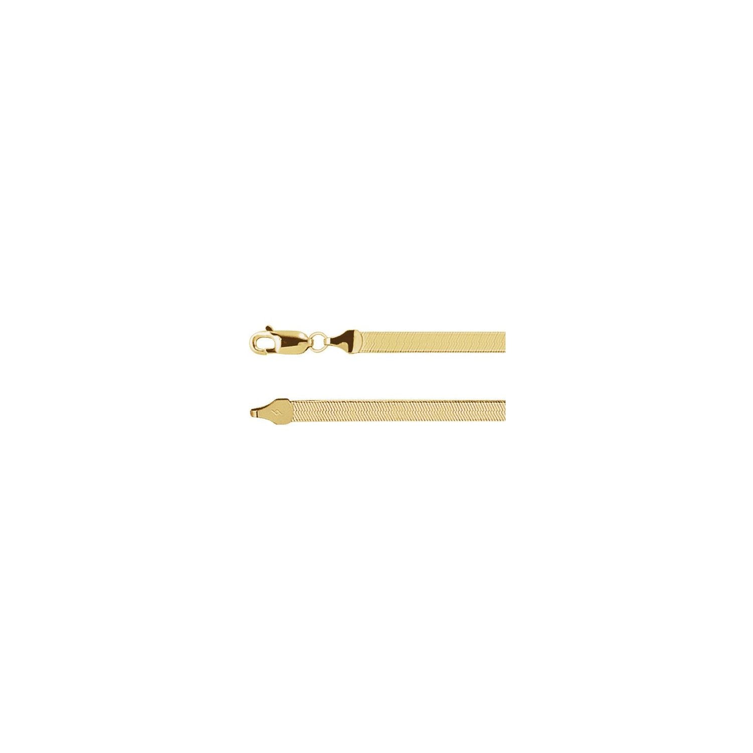 3 8mm Bold Herringbone Chain Necklace in 14K yellow gold