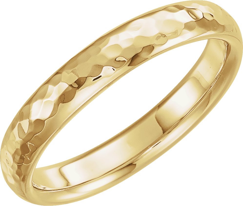 4mm half round wedding band in 14K Yellow Gold