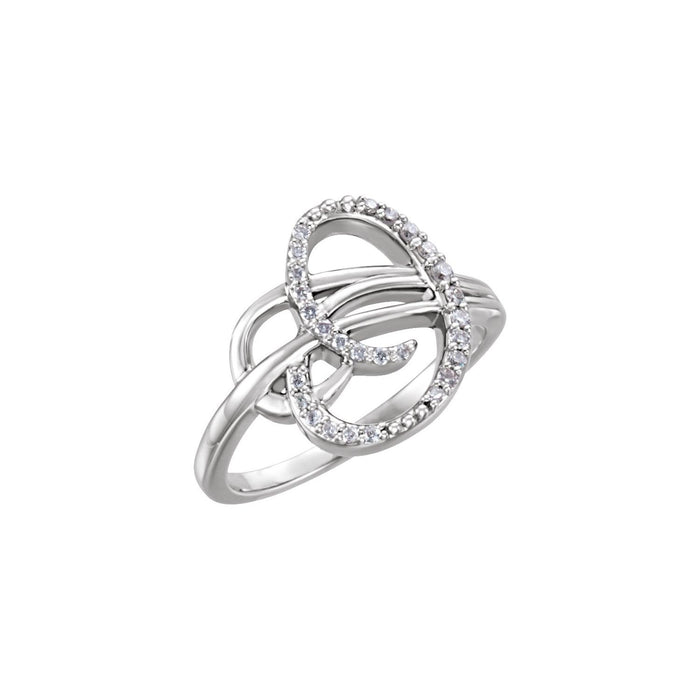 Round Freeform Natural Diamond Ring in 14K White Gold