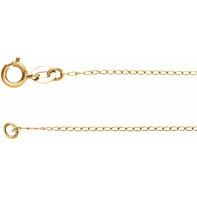 1mm curb chain necklace in 14k yellow gold, 16 inch