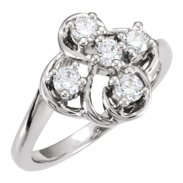 Round Amethyst Bead-Accented Ring