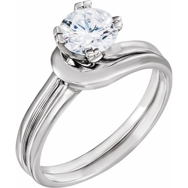 0.9 ct Round Lab-Grown Diamond Split-Prong Solitaire Engagement Ring