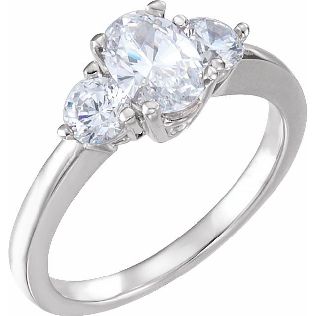Oval Alexandrite Three-Stone Engagement Ring