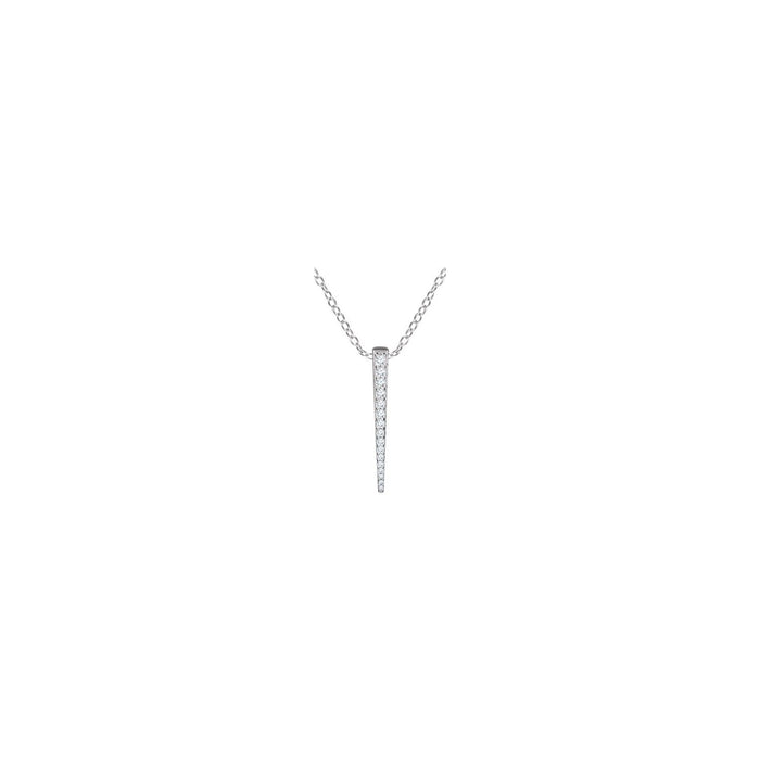 14K White Gold 1/4 ct natural diamond journey pendant necklace