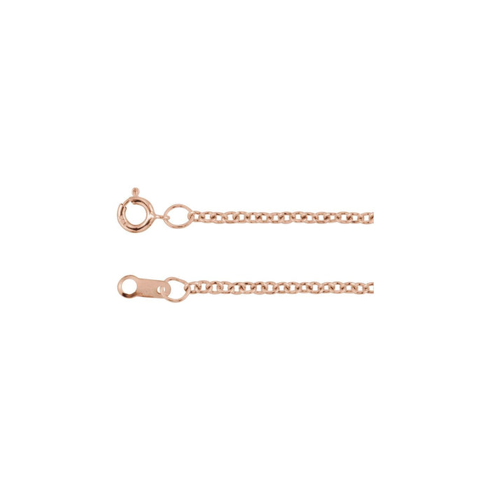 14K Rose Gold 1.5 mm cable chain necklace