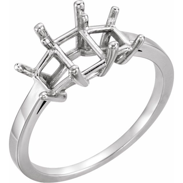 1.3 ct Emerald Lab-Grown Diamond Emerald-Cut Three-Stone Engagement Ring