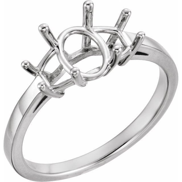 Oval Moissanite Three-Stone Engagement Ring