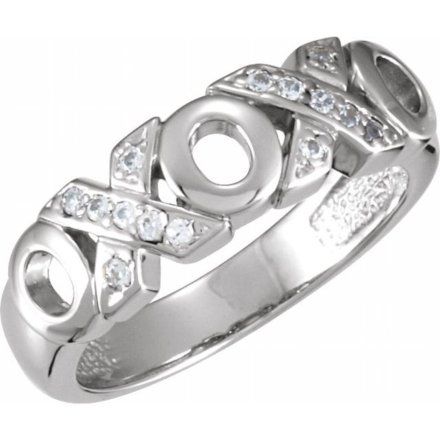 Kisses Accented Round Citrine Ring
