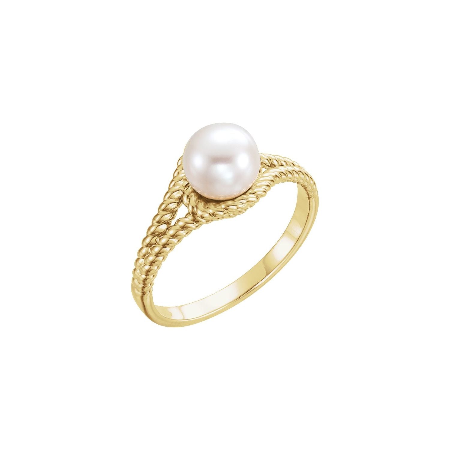 Cultured Pearl Rope Ring in 14K Yellow Gold