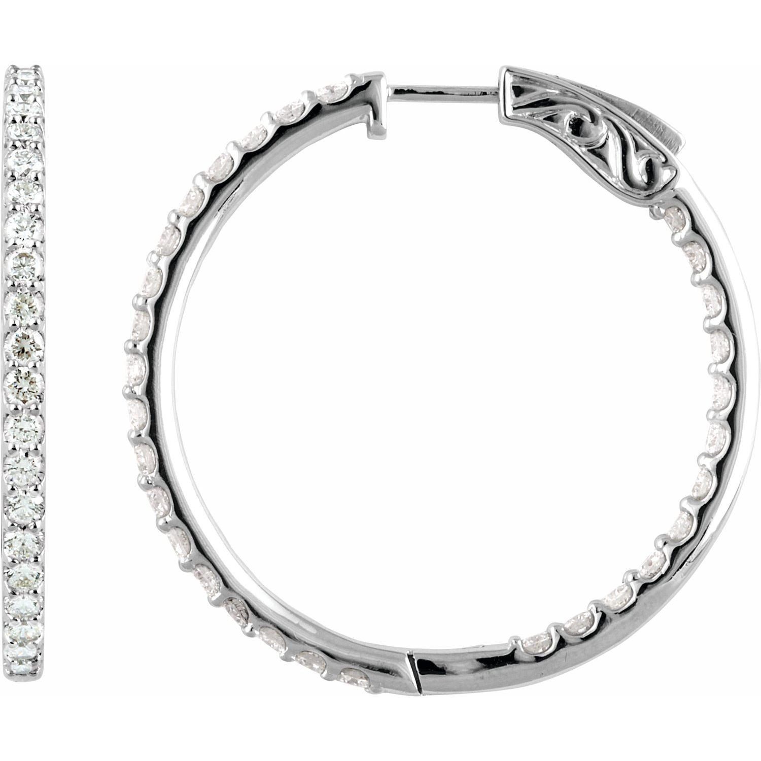 Inside-Out Lab-Grown Diamond Statement Hoop Earrings in 14K White Gold, 5 ct