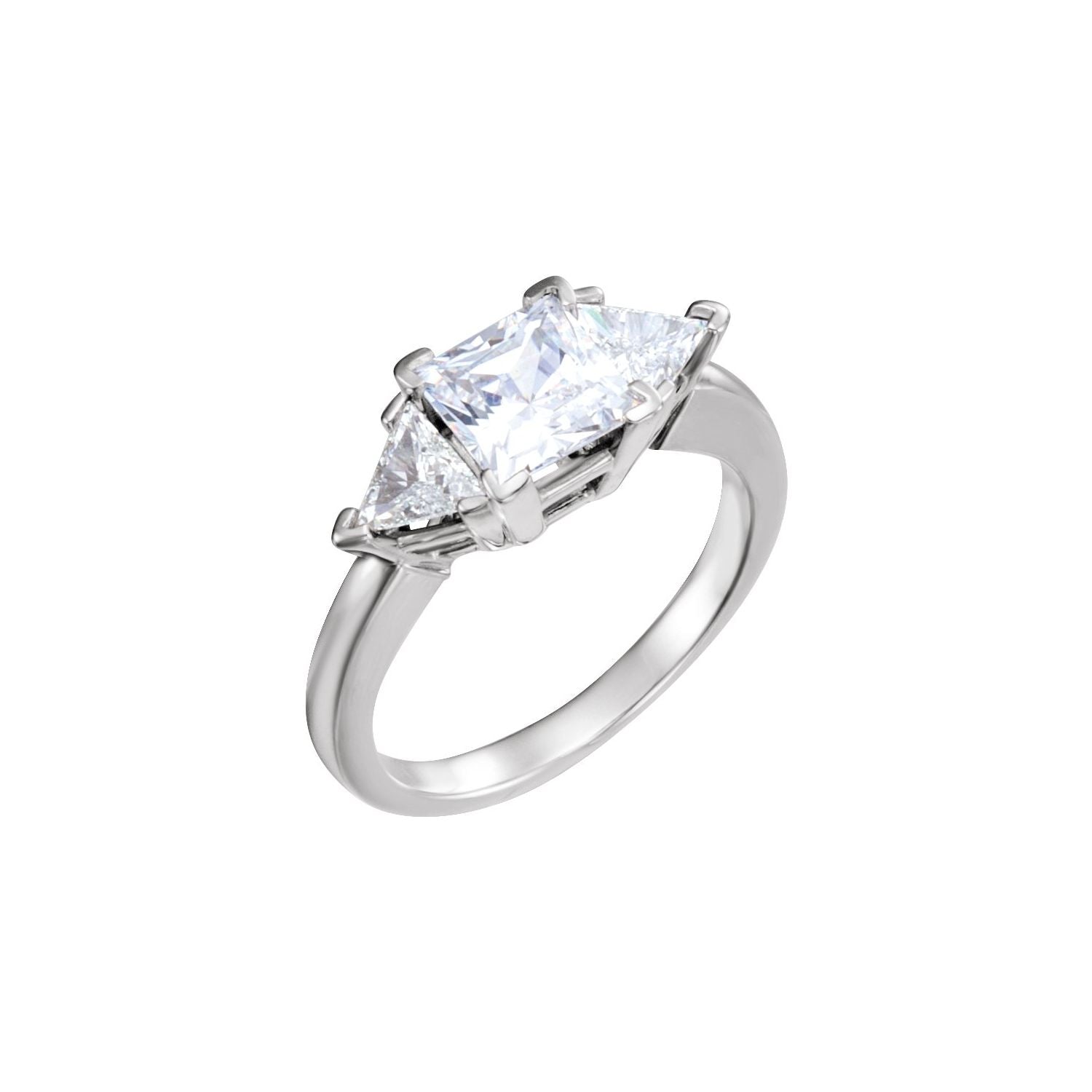 Princess Three-Stone Moissanite Engagement Ring