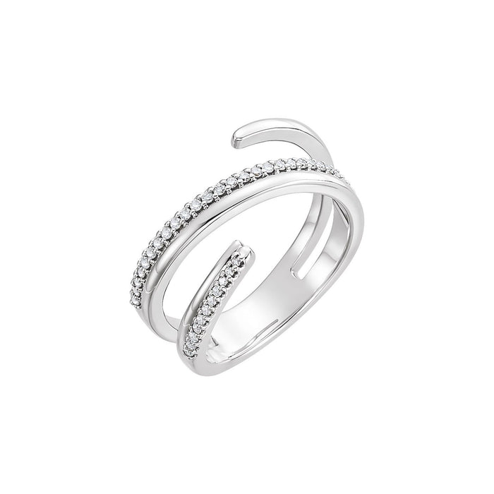 Round Open Natural Diamond Ring in 14K White Gold