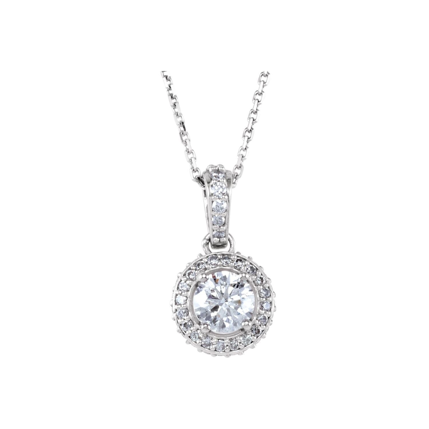 Diamond Round birthstone necklace in Platinum