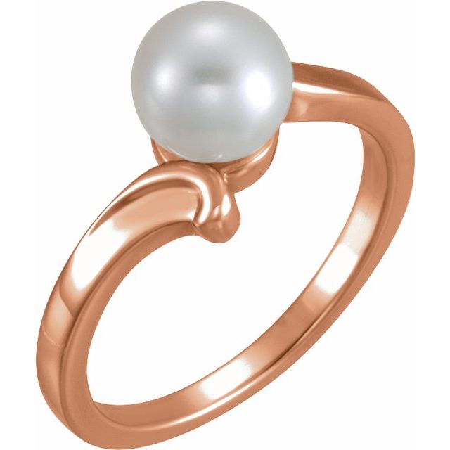 low-profile freshwater pearl ring in 14k rose gold