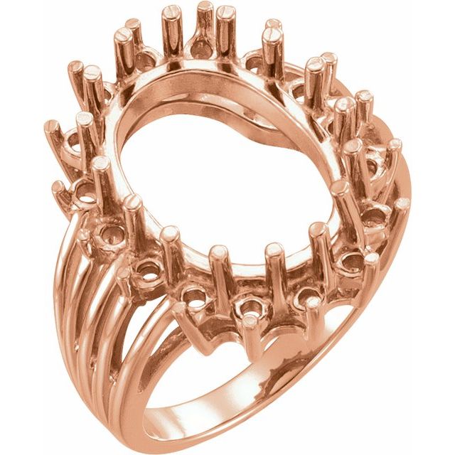 Corona Halo Oval Moonstone Ring