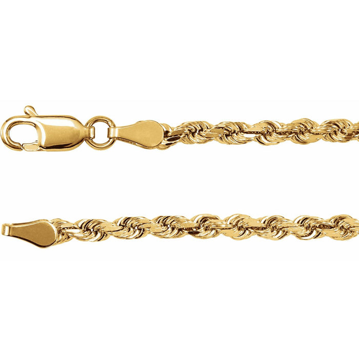 3mm Diamond-Cut Rope Chain Necklace | Diamond & Sapphire