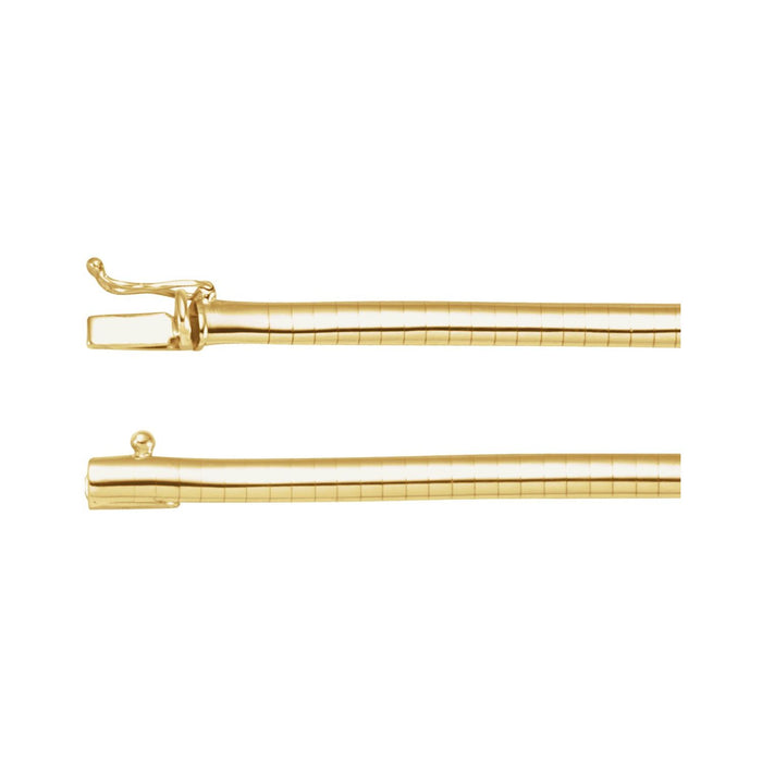3mm Omega Gold Chain Necklace — solid gold necklace | Diamond & Sapphire